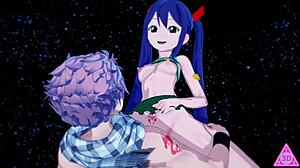 fairy tail wendi teases natsu with her perky tits in hentai