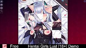 Hentai girls explore lustful desires in anime games.