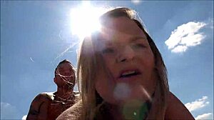 Stranger Fucks Teen Slut Without Condom in Public Deepthroat Action