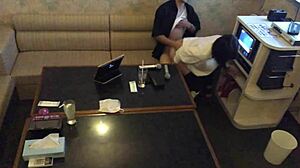 Amateur couple gets horny at karaoke for sex