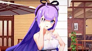 דמויות אזור ליין בעירום חם בסצנות הנטאי MMD