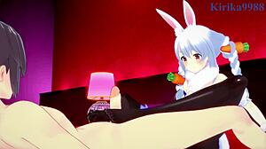 Oh man, Usada Pekora from Hololive gets this intense creampie sex in cute 3D outfit, it's wild hentai anime action