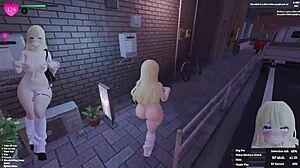 Why is Manaka flashing secretly from home to clothing store in this hentai streak?