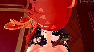 Oh wow, Mavuika sucking that cock in Jean's office at work! Full fantasy in Genshin Impact hentai by Fantasyking3