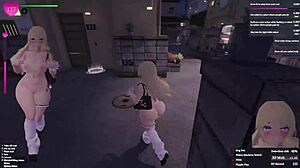 Why is Manaka flashing secretly from home to clothing store in this hentai streak?