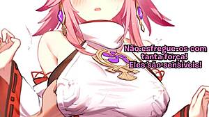 Yae Miko在原神JOI中叙述帮你破除诅咒的手冲指导 pt-br