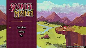 scarlet maiden game takes us through mask dungeon with hot redhead action