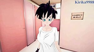 Видель и Чи-Чи в бикини-броне устраивают интенсивный POV кремпай секс с фокусом на оппаи в Dragon Ball хентае