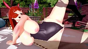 3D Hentai Beauty with Big Breasts in Action
