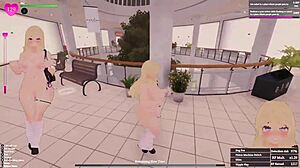 Why is Manaka flashing secretly from home to clothing store in this hentai streak?