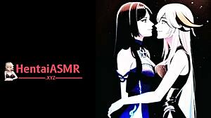 Hey there, check out these hentai ASMR lesbian lovers kissing and sucking