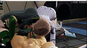 Boku No Hero Hentai Yuri: Ochako, Froppy, and Rumi in Futanari Threesome