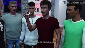 Busty redhead cutie with big tits gives blowjob and squirts during bukkake on her bed in being a dik 243.