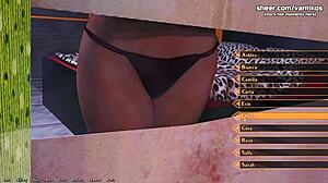Busty mature milf stepmom takes hard anal from 18yo boy. He creampies her ass in Being a Dik episode 11 taboo hentai game part 99.