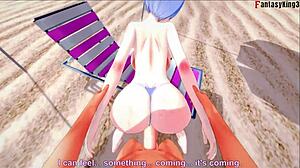Oh man, I can't believe Rem is fucking on the beach in Re Zero 4, full fantasy from FantasyKing3, it's so hot!