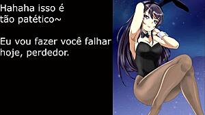 Mai Sakurajima Παρέχει Femdom Ταπείνωση Ποδιών στο Fail Nut November με CFNM Οδηγίες Χτύπημα