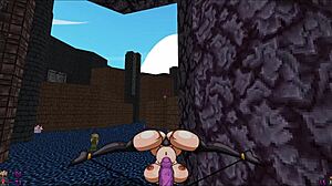 Giant milking cowgirl rides monster cock in Slooter hentai game pornplay episode three with huge boobs