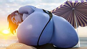 In the Overwatch world, a BEGGIN HMV unfolds with intense anime action and character drama.