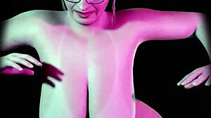 Hot Cougar Striptease with Big Tits Dancing in 3D