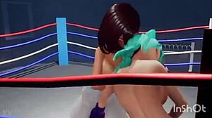 Hentai boxing match shows tits bouncing and intense boob action.