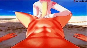 Oh man, I can't believe Rem is fucking on the beach in Re Zero 4, full fantasy from FantasyKing3, it's so hot!