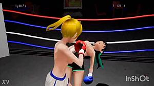 Hentai boxing match shows tits bouncing and intense boob action.