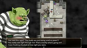 Karryns Prison Hentai Game Ep 8 Shows The Monster Orc Falling Deeply For The Huge Tits Warden Girl. Romantic Femdom Moments Unfold With Her Skirt And Asian Charm.