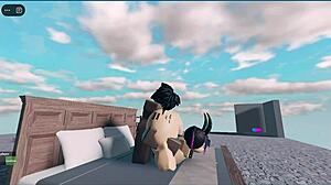 White Slut Fucked Hard by BBC in Roblox.