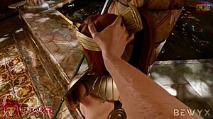 Прим Роуз ебут раком в бане с большими сиськами рыжей сосками и жопой в хентай