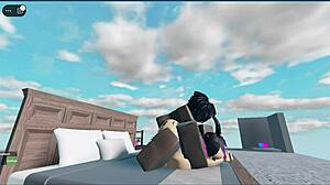 White Slut Fucked Hard by BBC in Roblox.