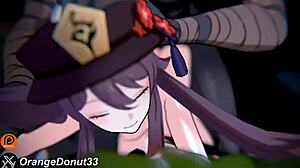 Steamy anime scene with intense creampie action. Cock and pussy collide in wild animation.