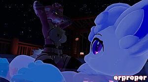 Yo, check out VRChat Draco banging Alolan Vulpix in wild monster action!