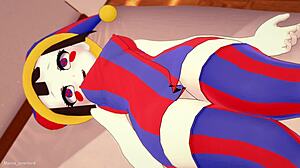 i have pomni from digital circus in just a towel ready for some fun in this hentai version