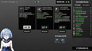 Brotato gameplay features big tits and oppai in hentai action