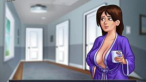 Summertime Saga 57 Montre MILF Grosse Tette Chevauche Bite Monstre d'Adolescent en Action Érotique