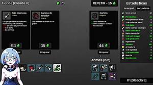 Brotato gameplay features big tits and oppai in hentai action