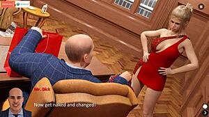 step mom tricks step son by pleasing her boss with a steamy blowjob in spellbook gameplay