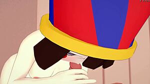 i have pomni from digital circus in just a towel ready for some fun in this hentai version