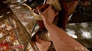 Прим Роуз ебут раком в бане с большими сиськами рыжей сосками и жопой в хентай