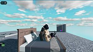 White slut takes big black cock fucking in Roblox