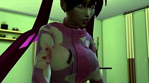 Симс 4 аниме-девушка жаждет дикого веселья в горячей хентай-сцене