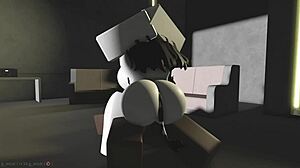 Lab experiment turned wild with rough riding and creampie action in hentai game.