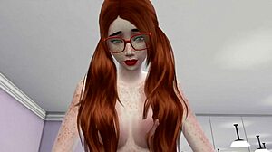 Hot teen redhead struggles with big black cock.