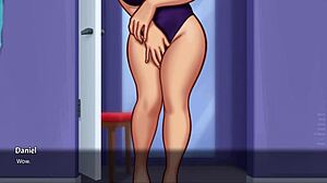 Summertime Saga features a busty milf flaunting her sexy body in new bikinis for a hot show.