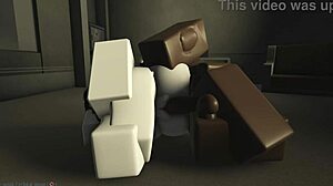 Lab experiment turned wild with rough riding and creampie action in hentai game.