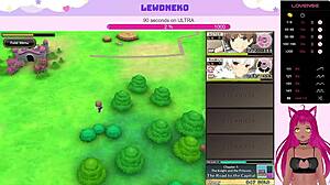 Vtuber lewdneko plays evenicle part 3 with creampie and big tits moaning in cute hentai game