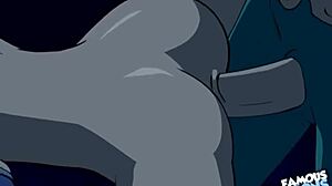 Robin olizuje Estel v stylu Batman anime