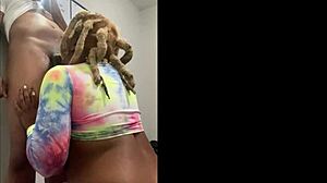 He tried to focus on anime, but she climbed on for doggystyle oral