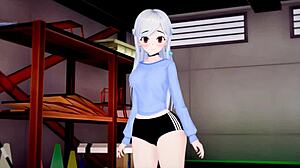 Sexy anime girl gets pounded hard in missionary and drenched in cum.