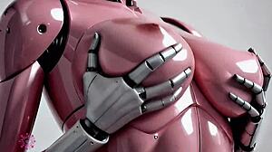 Hey, watch this pink sex robot bounce her huge tits for your cum in close-up POV!